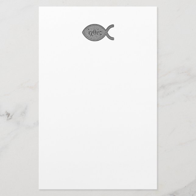 Papeterie Symbole chrétien de poissons d'IXOYE - effet en (Devant)