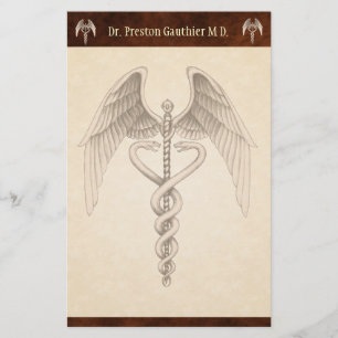 Papeterie Symbole de Caduceus Médicale vintage