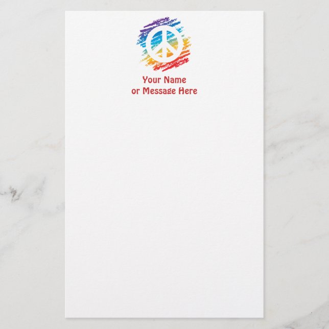 Papeterie Symbole de paix d'arc-en-ciel (Devant)