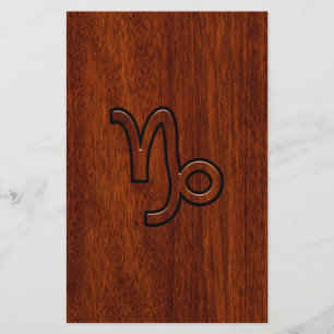 Papeterie Symbole du Zodiac Capricorn en Mahogany Style prin