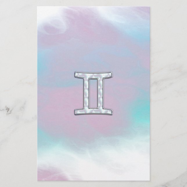 Papeterie Symbole Gemini de style perle (Devant)