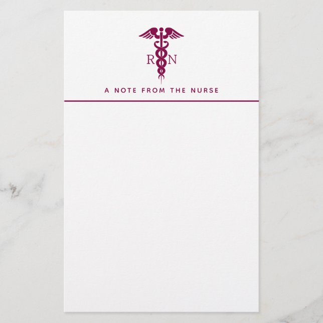 Papeterie Symbole Médicale simple Red Caduceus Nurse (Devant)