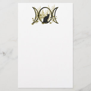 Papeterie Symbole triple de lune - chat noir