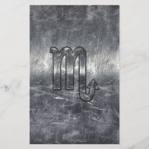 Papeterie Symbole zodiaque Scorpio en Grunge de style métall