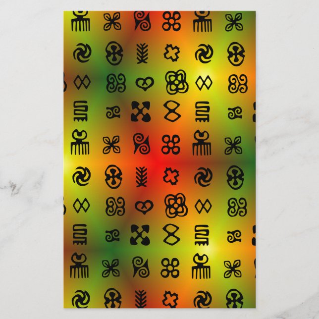 Papeterie Symboles Adinkra Aux Couleurs Africaines (Devant)