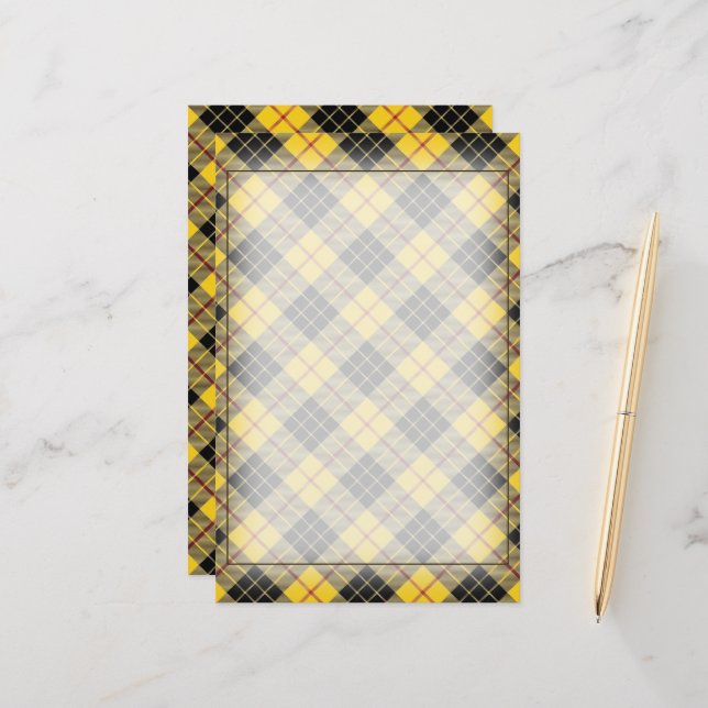 Papeterie Tartan Beauty Clan MacLeod de Lewis Scottish Plaid (Devant/Arrière en situation)