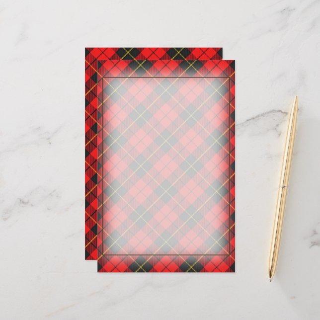 Papeterie Tartan Beauty Clan Wallace Scottish Plaid (Devant/Arrière en situation)