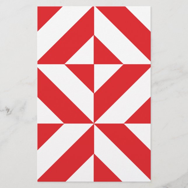 Papeterie Tchry Red Geometric Deco Cube Pattern (Devant)