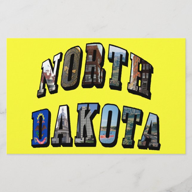 Papeterie Texte de l'image du Dakota du Nord (Devant)