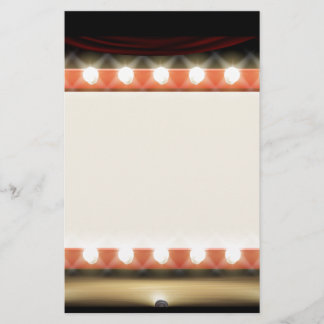 Papeterie Théâtre ou cinéma avec le signe d'ampoule de style
