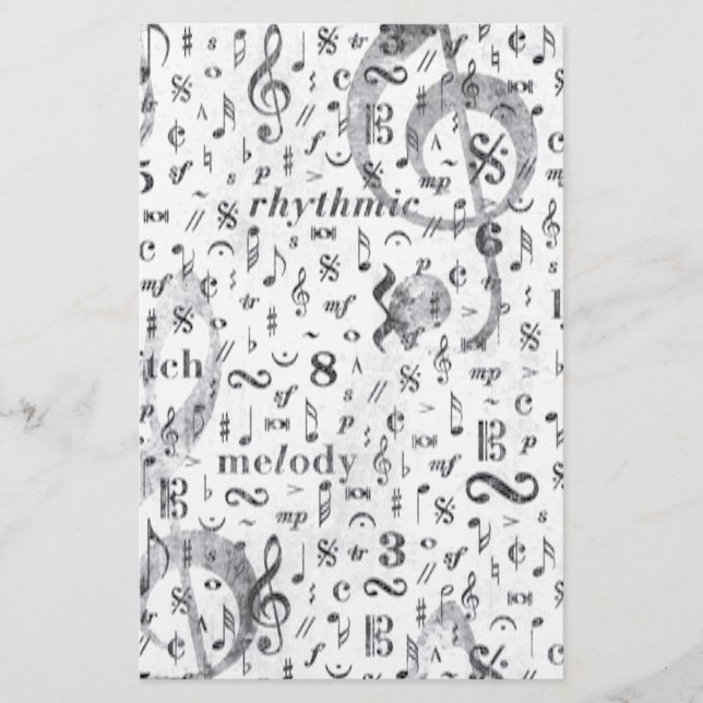 Papeterie Thème de musique de motif de note de musique (Devant)