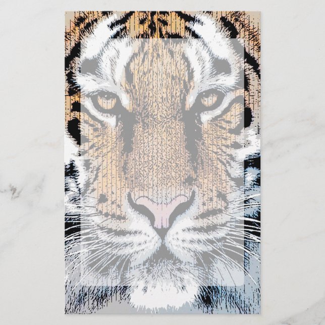 Papeterie Tiger rayures Portrait dans Graphic Press Style (Devant)