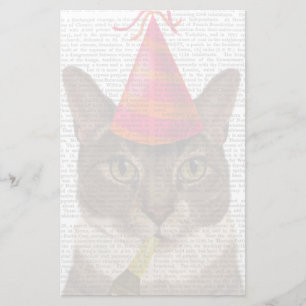 Papeterie Tortoiseshell Cat with Party Casquette