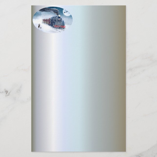 Papeterie Train de minuit de Noël avec la fille et le Père (Devant)