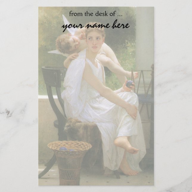 Papeterie Travail interrompu par Bouguereau, Angel Portrait (Devant)