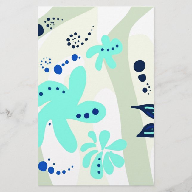 Papeterie Trending abstrait Motif couleur claire floral blob (Devant)