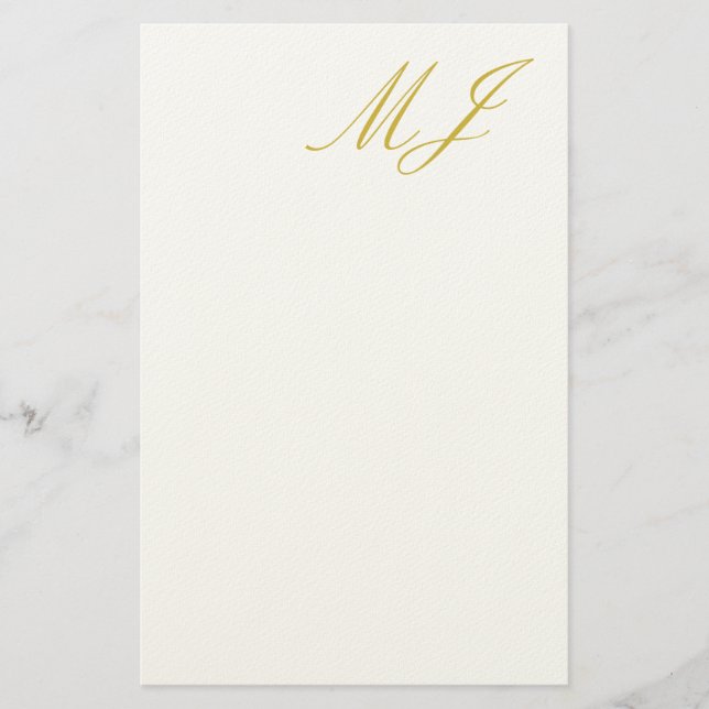 Papeterie Trendy Gold Color Monogram Minimalist Modern (Devant)