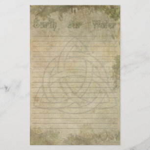 Papeterie Triquetra naturel, l'eau d'air de la terre rayée