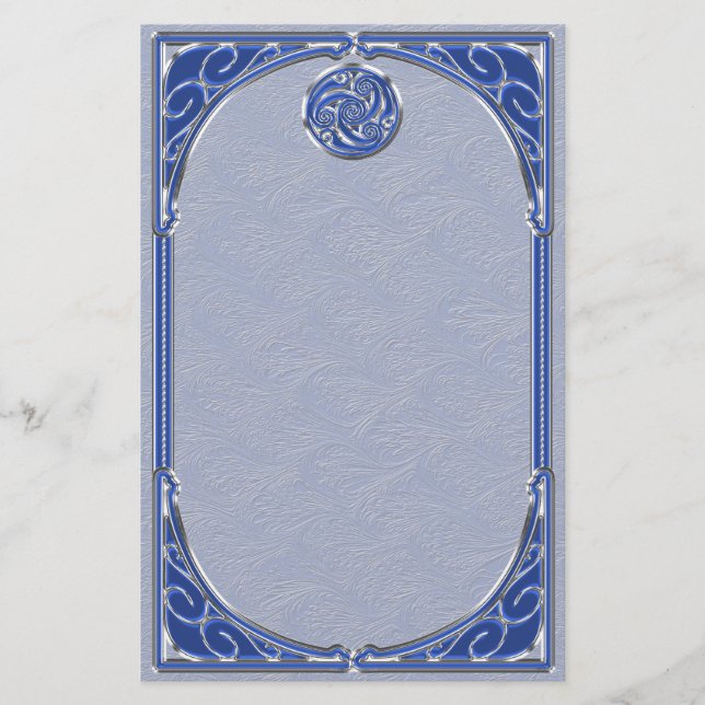 Papeterie Triskel en argent bleu (Devant)