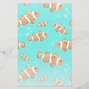 Papeterie Tropical Clownfish & Bubbles Motif