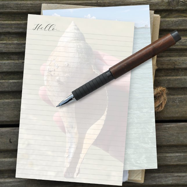 Papeterie Tulip Shell Ocean Background Lined Writing Paper (Créateur téléchargé)