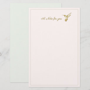 Papeterie Une Note Pour Vous Gold Glimmer Hummingbird