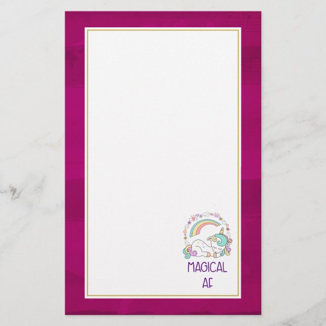 Papeterie Unicorne drôle dire magique AF (Devant)