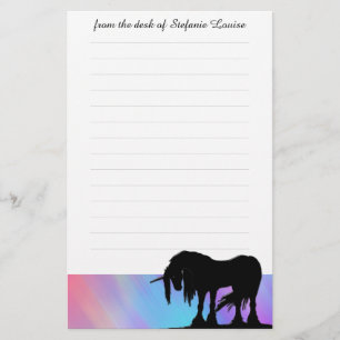 Papeterie Unicorne mystique avec lignes (brume colorée)