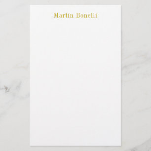 Papeterie Unique Classic Simple Gold Color Name