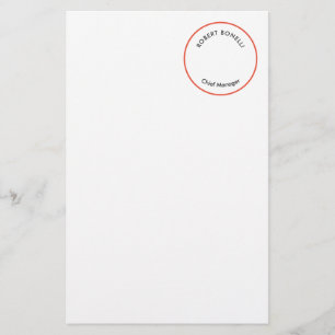 Papeterie Unique moderne minimaliste rouge noir blanc courbu
