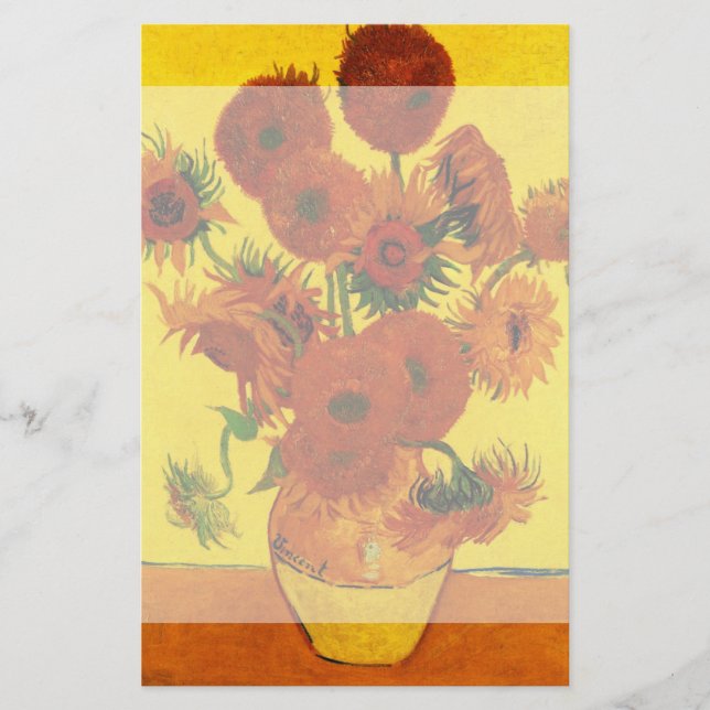 Papeterie Vase Still Life avec 15 tournesols Vincent van Gog (Devant)