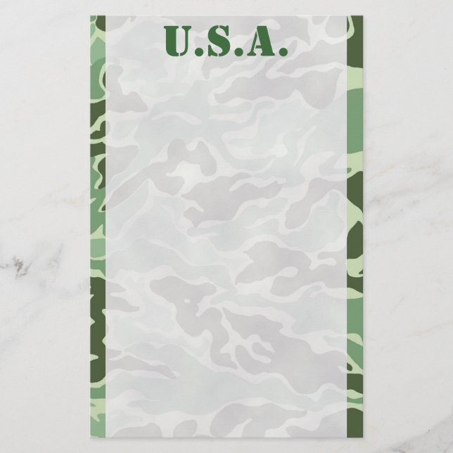 Papeterie verte faite sur commande de camouflage (Devant)