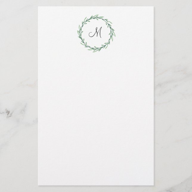 Papeterie Verte Feuille d'aquarelle (Devant)