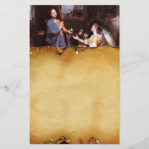 Papeterie VIERGE ET ANGE d'ANNONCE, parchemin