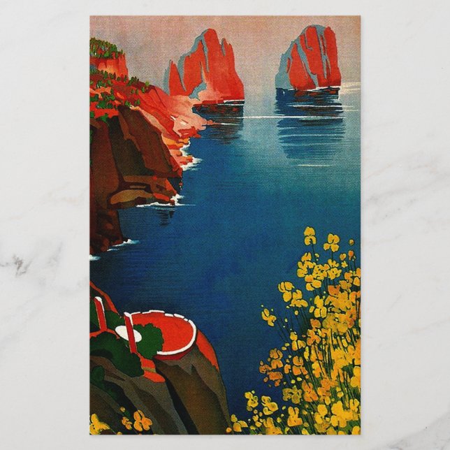 Papeterie Vintage Capri L'Isola del Sole Italie (Devant)