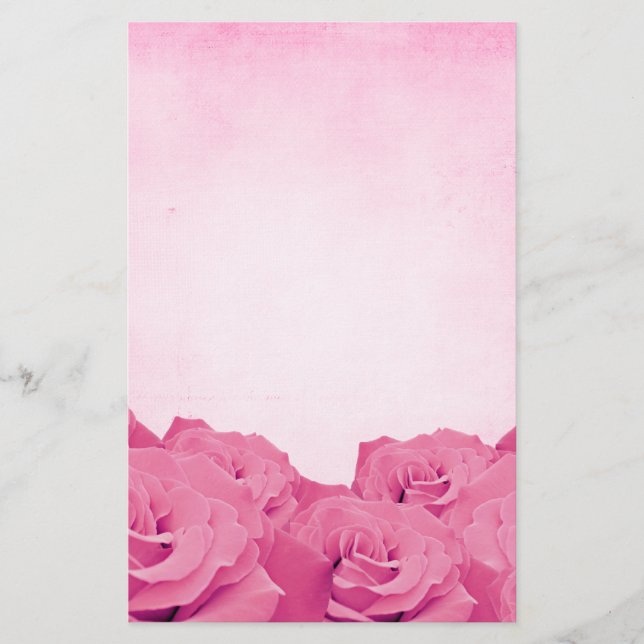 Papeterie vintage de rose de rose (Devant)