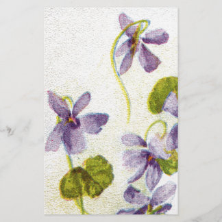 Papeterie vintage de violettes