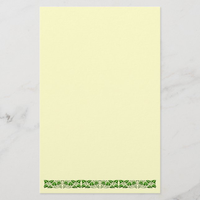 Papeterie Vintage feuille verte (Devant)
