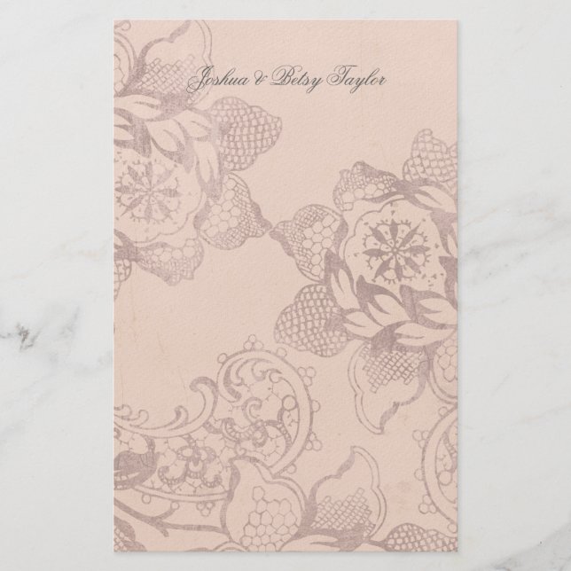 Papeterie vintage Florale Personnalisée Merci (Devant)