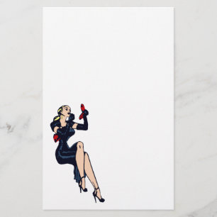 Papeterie Vintage Joli Blonde Retro Glamor Girl Pinup