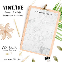 Papeterie vintage noir et blanc shabby chic