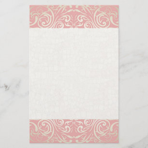 Papeterie Vintage, rose, floral, victorien, or, élégant, m