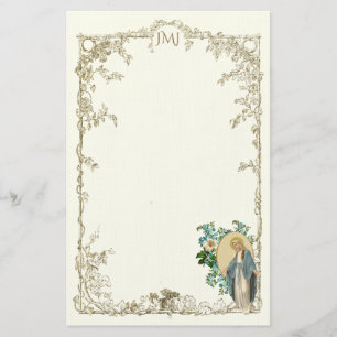 Papeterie Vintage Vierge Marie Religieuse Catholique