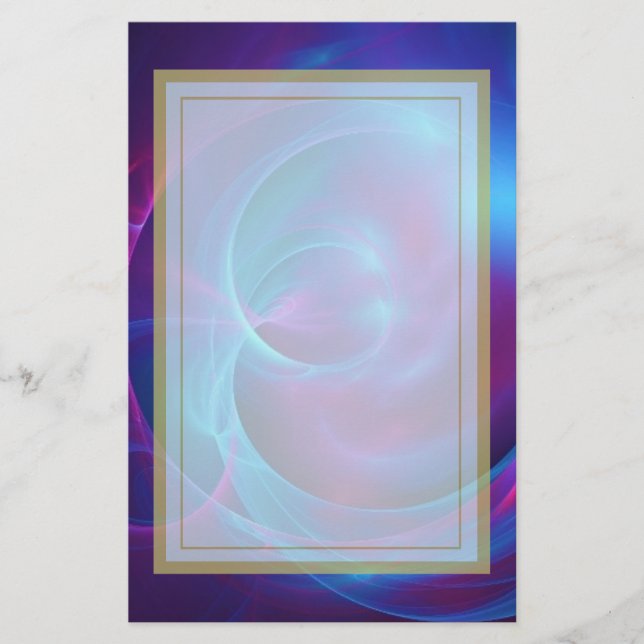Papeterie Violet bleu et rose Cosmique Tourbillonnant fracta (Devant)