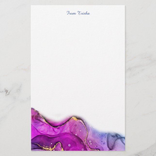 Papeterie Violet rouge et encre violette Abstraite, do-it-yo (Devant)