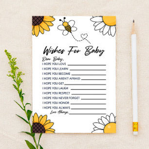Papeterie Vœux d'abeille Bumble pour l'activité de Baby Show