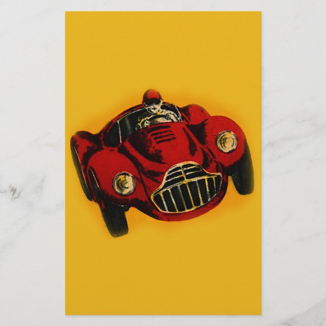 Papeterie Voiture de course automobile jaune rouge (Devant)