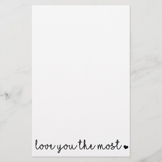 Papeterie vous aimez le plus avec coeur simple moderne (Devant)