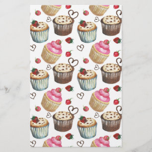 Papeterie Watercolor cupcakes