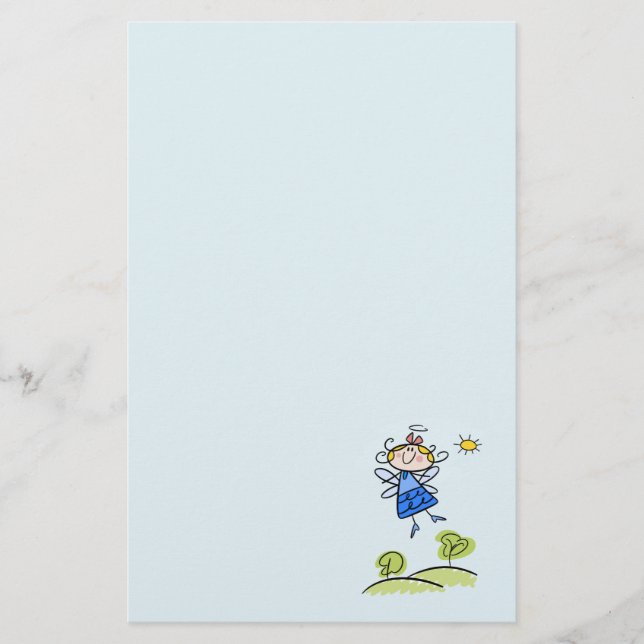 Papeterie Whimsical Happy Flying Angel Fairy (Devant)